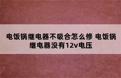 电饭锅继电器不吸合怎么修 电饭锅继电器没有12v电压